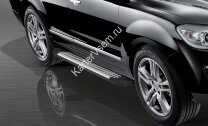 Пороги на автомобиль "Bmw-Style круг" Rival для Hawtai Boliger 2014-2020, 173 см, 2 шт., алюминий, D173AL.2901.1