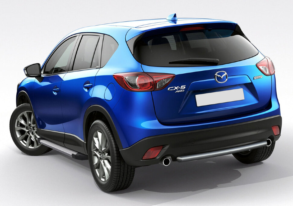 Пороги площадки (подножки) "Silver" Rival для Mazda CX-5 I 2011-2017, 173 см, 2 шт., алюминий, F173AL.3801.3 купить недорого