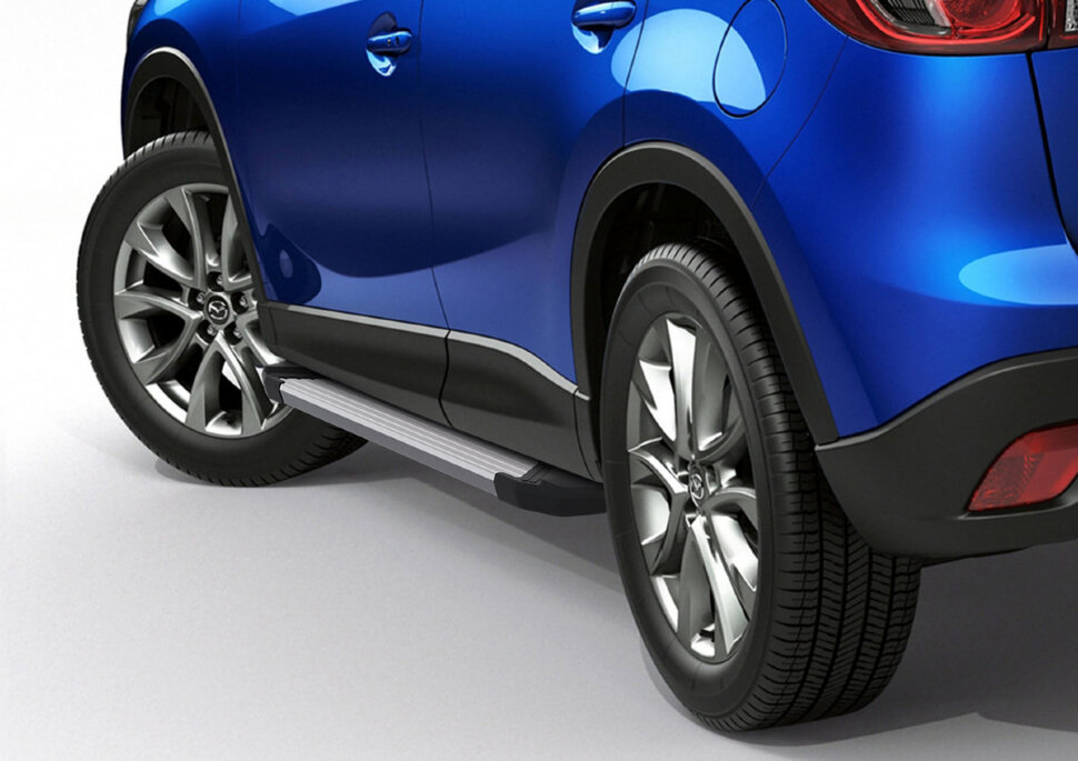 Пороги площадки (подножки) "Silver" Rival для Mazda CX-5 I 2011-2017, 173 см, 2 шт., алюминий, F173AL.3801.3 с доставкой по всей России