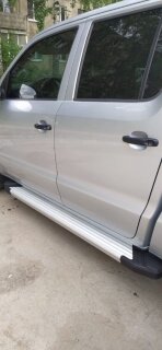 Пороги площадки (подножки) "Silver" Rival для Mazda CX-5 I 2011-2017, 173 см, 2 шт., алюминий, F173AL.3801.3 с возможностью установки