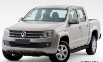 Пороги на автомобиль (подножки) "Black" Rival для Volkswagen Amarok 2010-2016, 193 см, 2 шт., алюминий, F193ALB.5803.1