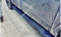 Пороги площадки (подножки) "Black" Rival для Volkswagen Tiguan II 2016-2020 2020-н.в., 173 см, 2 шт., алюминий, F173ALB.5802.4