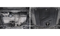 Защита картера и КПП Rival для Kia Cerato IV (V - 1.6; 2.0) 2018-2021, сталь 1.5 мм, с крепежом, штампованная, 111.2382.1