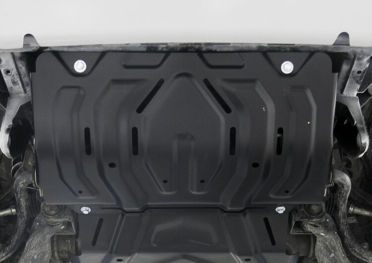 Защита радиатора Rival для Mitsubishi Pajero Sport III 2016-2021 2021-н.в., сталь 1.8 мм, с крепежом, штампованная, 111.4046.2