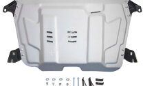 Защита картера и КПП Rival для Toyota Highlander U40/U50 2010-2020, штампованная, алюминий 3 мм, с крепежом, 333.9519.1