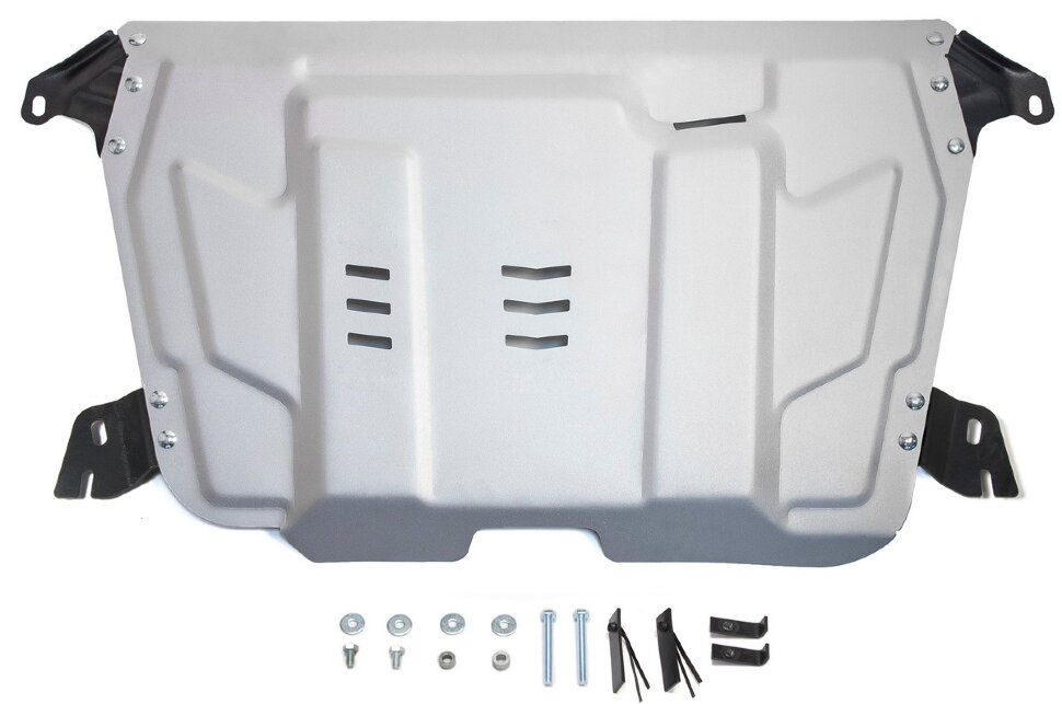 Защита картера и КПП Rival для Toyota Highlander U40/U50 2010-2020, штампованная, алюминий 3 мм, с крепежом, 333.9519.1