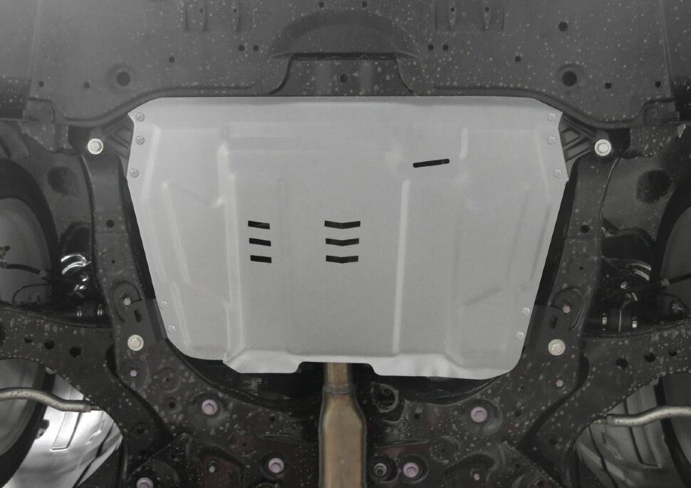 Защита картера и КПП Rival для Toyota Highlander U40/U50 2010-2020, штампованная, алюминий 3 мм, с крепежом, 333.9519.1