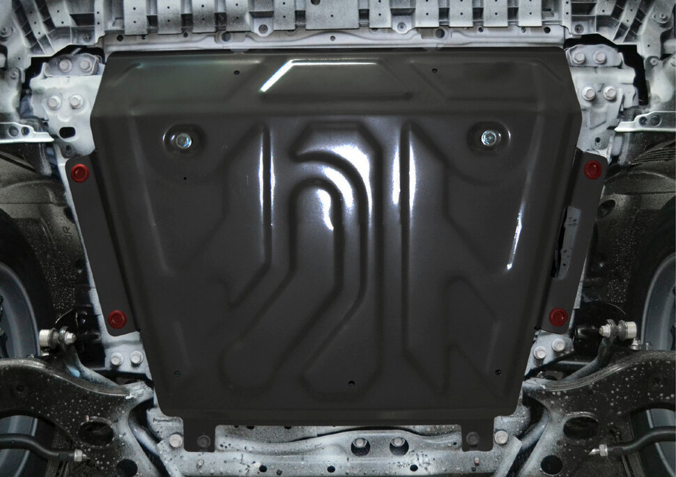 Защита картера и КПП АвтоБроня (увеличенная) для Toyota RAV4 CA40 2012-2019, штампованная, сталь 1.8 мм, с крепежом, 111.05769.1