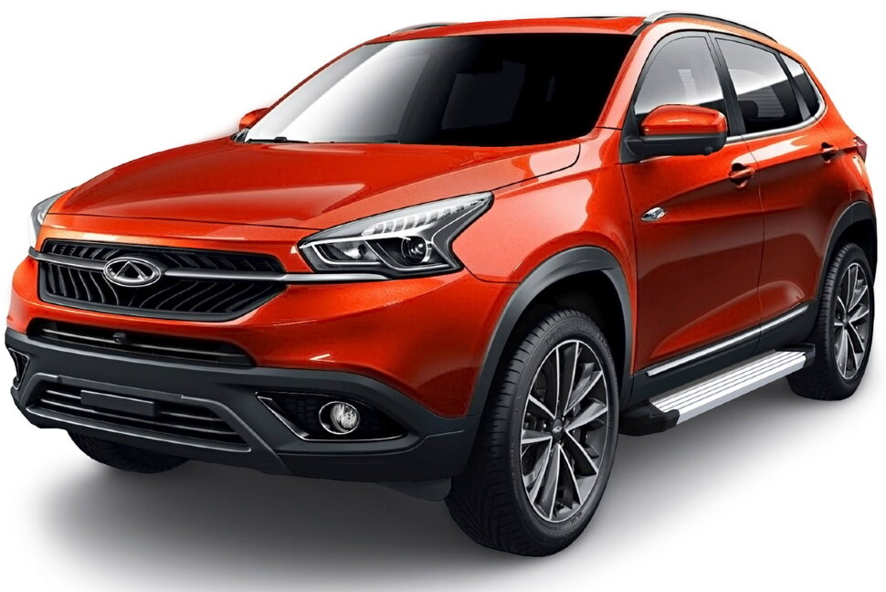 Пороги площадки (подножки) "Silver" Rival для Chery Tiggo 7 2019-2020, 180 см, 2 шт., алюминий, F180AL.0905.1 купить недорого