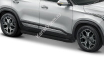 Пороги на автомобиль "Black" Rival для Kia Soul III 2019-н.в., 180 см, 2 шт., алюминий, F180ALB.2805.1