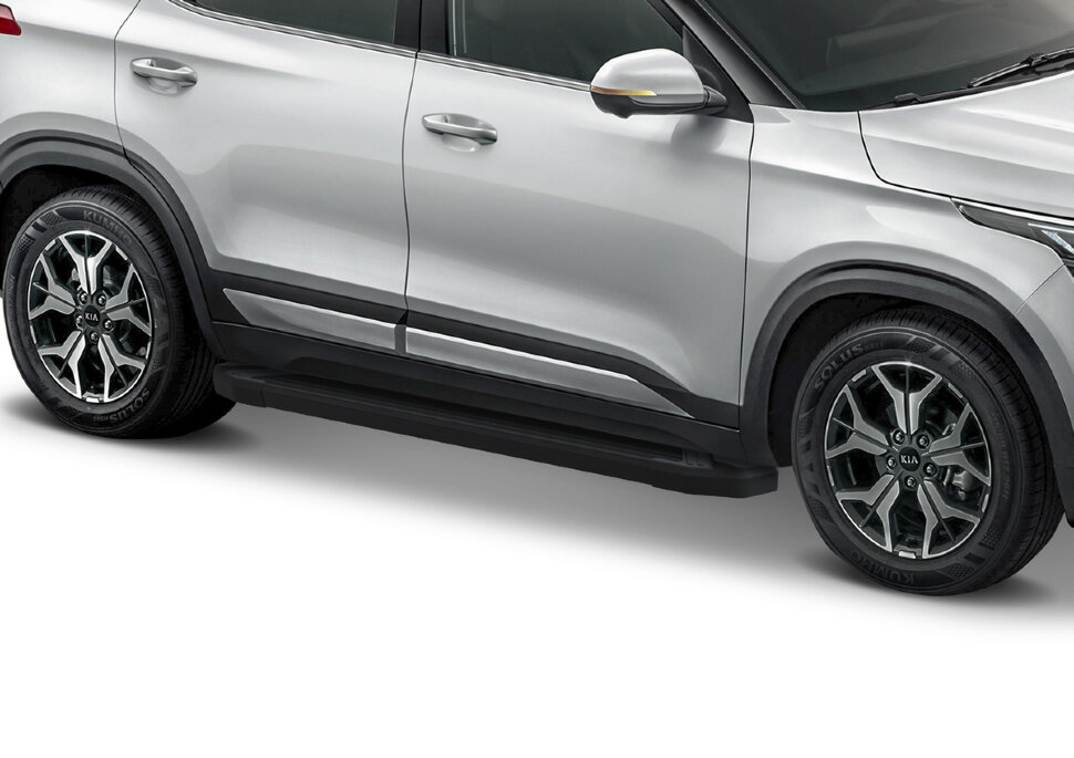 Пороги площадки (подножки) "Black" Rival для Kia Soul III 2019-н.в., 180 см, 2 шт., алюминий, F180ALB.2805.1 с доставкой по всей России
