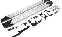 Пороги площадки (подножки) "Silver" AutoMax для Kia Seltos 2020-н.в., 180 см, 2 шт., алюминий, AMS.F180S.2801.1 с инструкцией и сертификатом