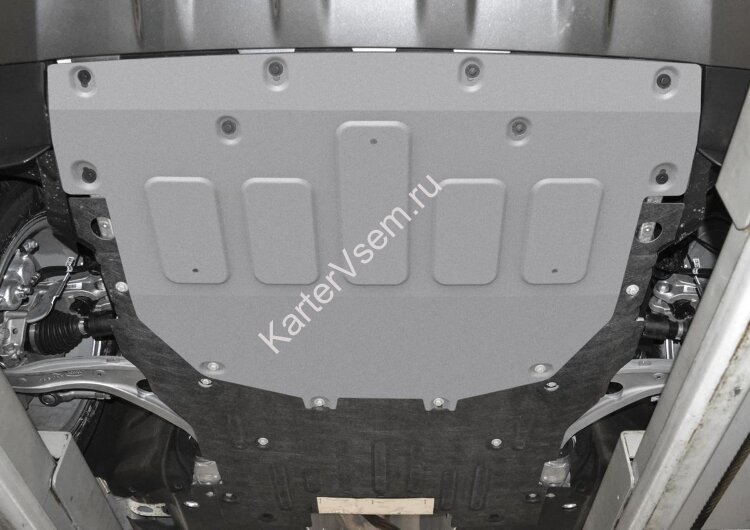 Защита картера и КПП Rival для Land Rover Discovery Sport I рестайлинг 2019-н.в., штампованная, алюминий 4 мм, без крепежа, 3.3131.1