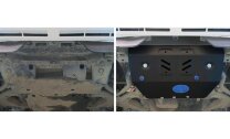 Защита картера Rival (часть 1) для Toyota Land Cruiser Prado 150 рестайлинг 2013-2017, сталь 3 мм, с крепежом, штампованная, 2111.5783.1.3