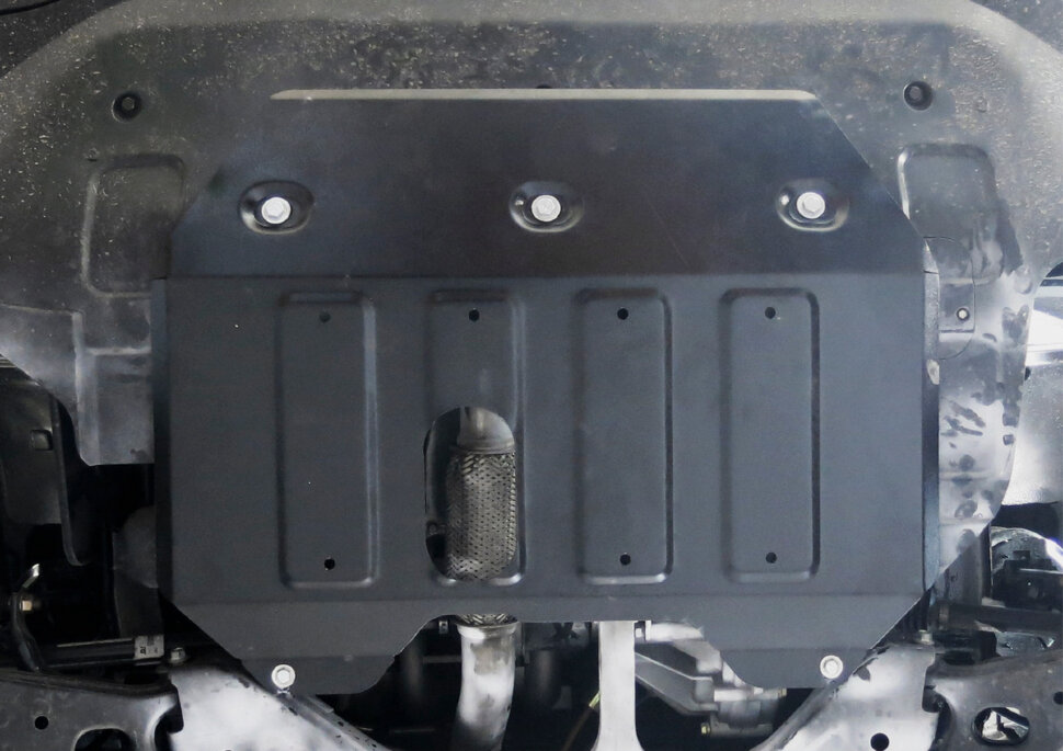 Защита картера и КПП АвтоБроня для JAC S5 (Eagle) 2013-2021, штампованная, сталь 1.8 мм, с крепежом, 111.09201.1