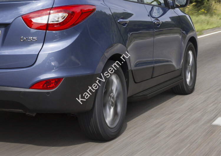 Пороги на автомобиль "Premium-Black" Rival для Kia Sportage III 2010-2016, 173 см, 2 шт., алюминий, A173ALB.2303.2