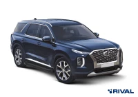 Пороги на автомобиль (подножки) "Black" Rival для Hyundai Palisade 2020-н.в., 193 см, 2 шт., алюминий, F193ALB.2311.1