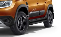 Пороги площадки (подножки) "Premium-Black" Rival для Nissan Terrano III 2014-2017 2017-н.в., 173 см, 2 шт., алюминий, A173ALB.4701.3