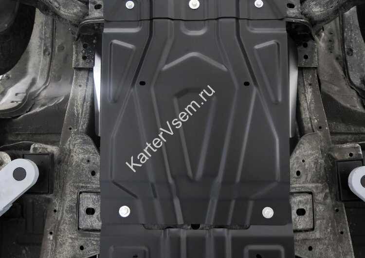 Защита КПП Rival для Mitsubishi L200 V 2015-2019 2018-н.в., сталь 1.8 мм, с крепежом (устанавл-ся совместно с 111.4041.2), штампованная, 111.4047.2