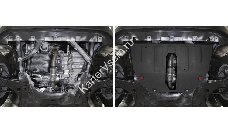 Защита картера и КПП АвтоБроня для Jeep Compass II 4WD 2017-н.в., штампованная, сталь 1.8 мм, с крепежом, 111.02743.1