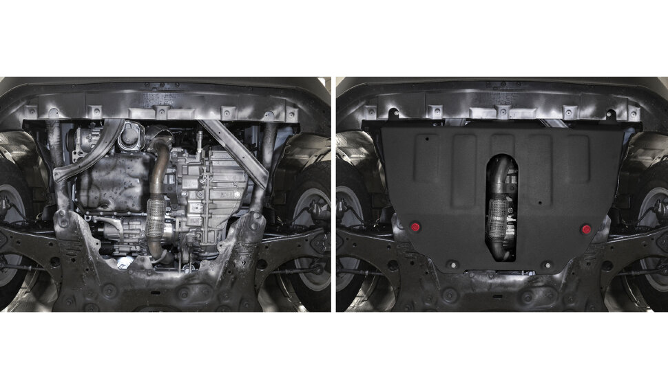 Защита картера и КПП АвтоБроня для Jeep Compass II 4WD 2017-н.в., штампованная, сталь 1.8 мм, с крепежом, 111.02743.1