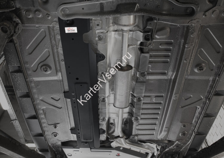 Защита топливных трубок АвтоБроня для Renault Duster I 2010-2021, штампованная, сталь 1.8 мм, с крепежом, 111.04716.1