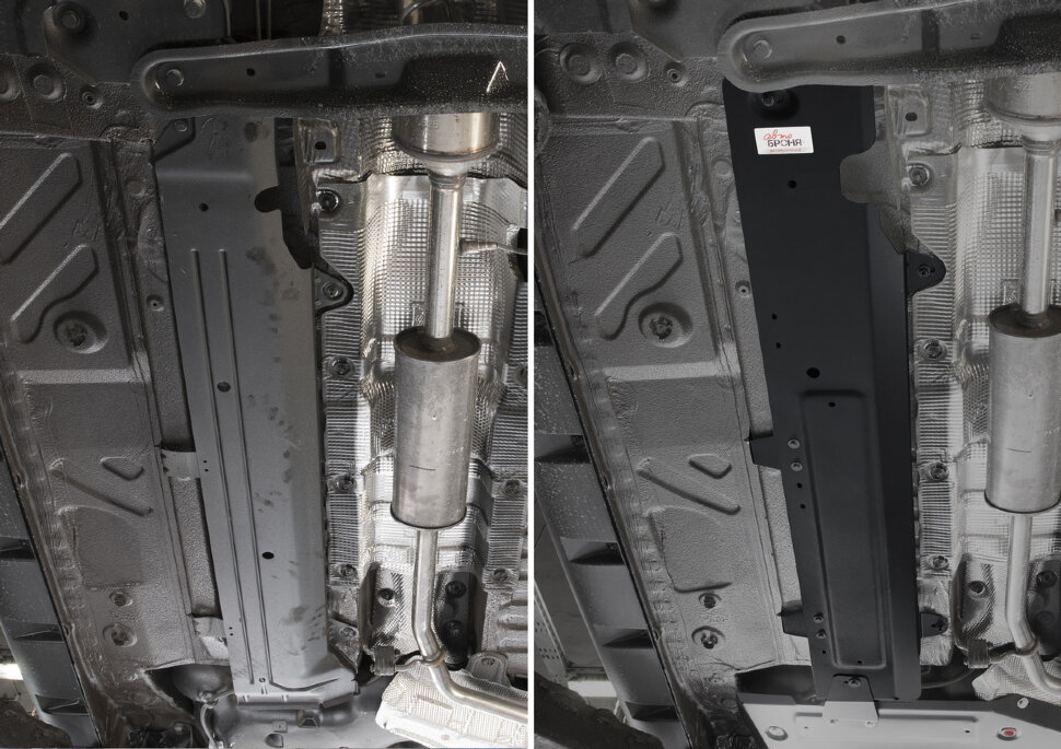 Защита топливных трубок АвтоБроня для Renault Duster I 2010-2021, штампованная, сталь 1.8 мм, с крепежом, 111.04716.1