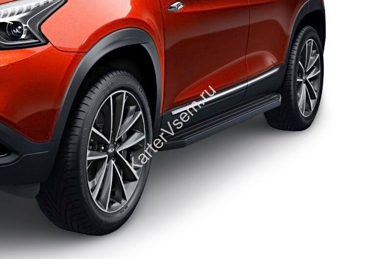 Пороги на автомобиль "Premium-Black" Rival для Chery Tiggo 8 2020-н.в., 180 см, 2 шт., алюминий, A180ALB.0905.1