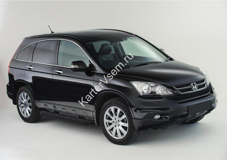 Пороги на автомобиль "Premium-Black" Rival для Honda CR-V III 2007-2012, 173 см, 2 шт., алюминий, A173ALB.2101.1