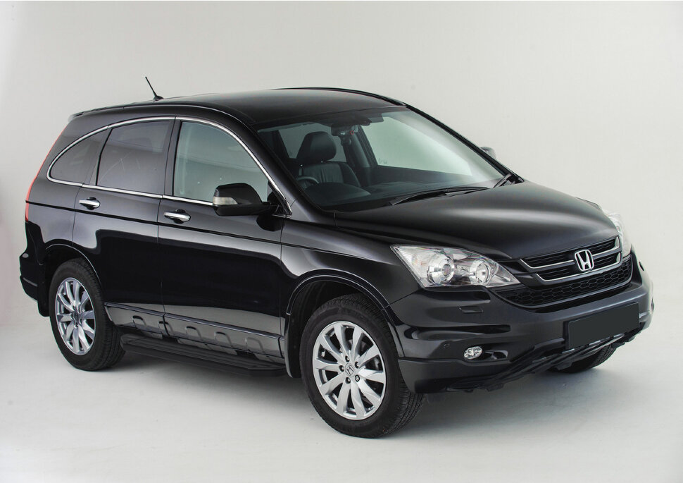 Пороги площадки (подножки) "Premium-Black" Rival для Honda CR-V III 2007-2012, 173 см, 2 шт., алюминий, A173ALB.2101.1 купить недорого