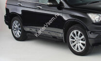 Пороги площадки (подножки) "Premium-Black" Rival для Honda CR-V III 2007-2012, 173 см, 2 шт., алюминий, A173ALB.2101.1
