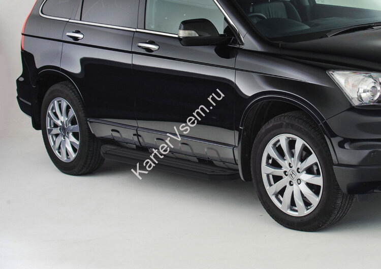 Пороги на автомобиль "Premium-Black" Rival для Honda CR-V III 2007-2012, 173 см, 2 шт., алюминий, A173ALB.2101.1