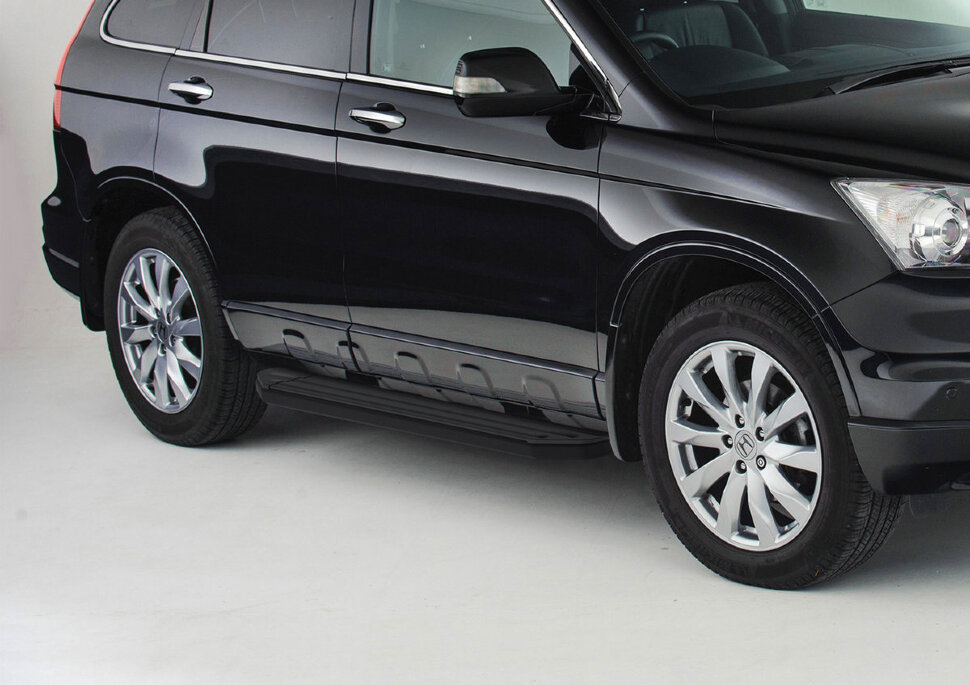 Пороги площадки (подножки) "Premium-Black" Rival для Honda CR-V III 2007-2012, 173 см, 2 шт., алюминий, A173ALB.2101.1 с доставкой по всей России