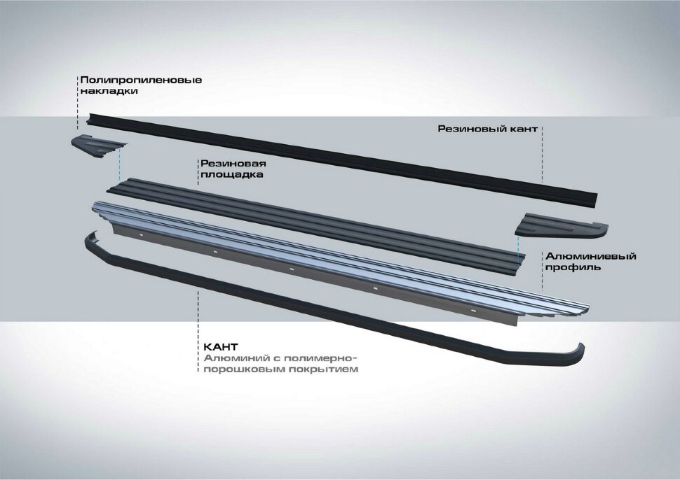 Пороги площадки (подножки) "Premium-Black" Rival для Honda CR-V III 2007-2012, 173 см, 2 шт., алюминий, A173ALB.2101.1 с возможностью установки