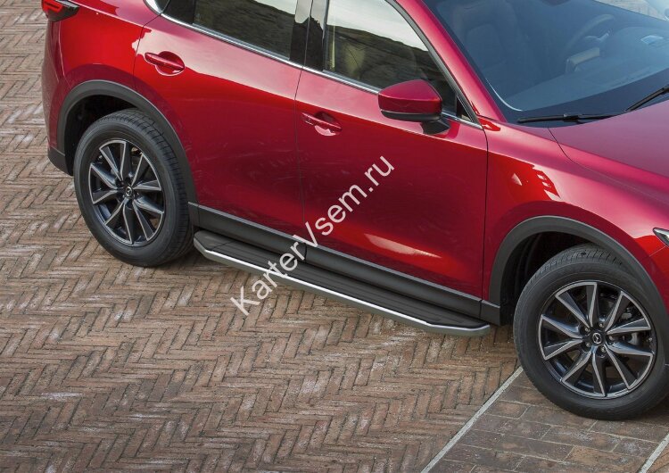 Пороги площадки (подножки) "Premium" Rival для Mazda CX-5 II 2017-н.в., 173 см, 2 шт., алюминий, A173ALP.3802.1 с доставкой по всей России