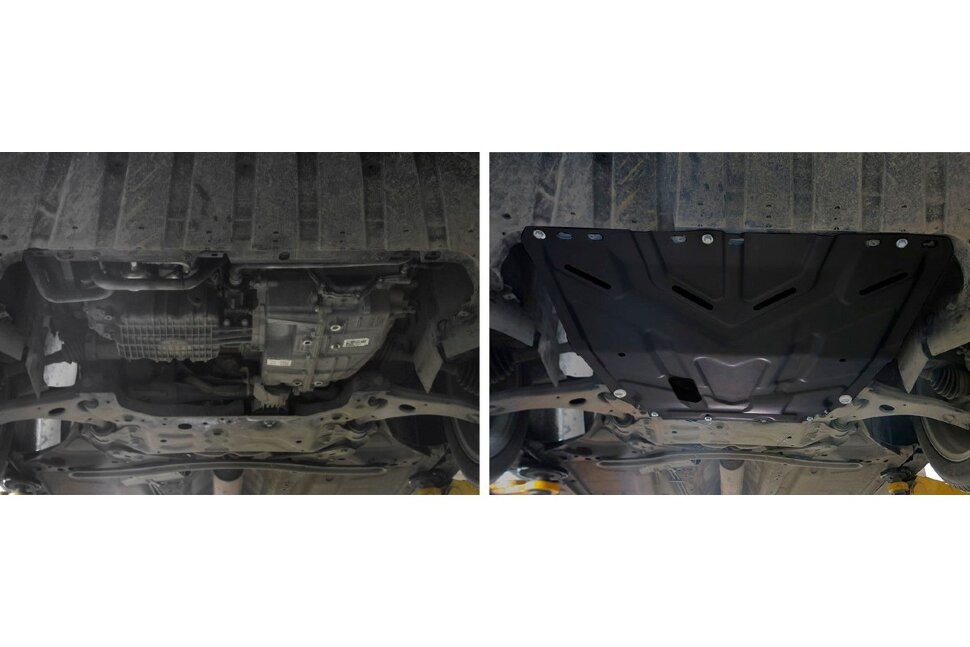Защита картера и КПП AutoMax для Ford C-MAX I поколение (V - 2.0; 1.6; 1.8) 2003-2010/Grand C-Max II поколение (V - 1.6) 2010-2015/Focus II поколение (V - все) 2005-2011/Focus III поколение (V - все) 2011-2019/Kuga I поколение (V - 2.0D) 2008-2013, штампо