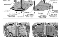 Защита топливного бака АвтоБроня для Jeep Compass II 4WD 2017-н.в., штампованная, сталь 1.8 мм, 2 части, с крепежом, 111.02742.1