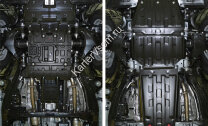 Защита картера АвтоБроня (часть 1) для Lexus LX III 2007-2015, штампованная, сталь 1.8 мм, с крепежом, 111.05713.3