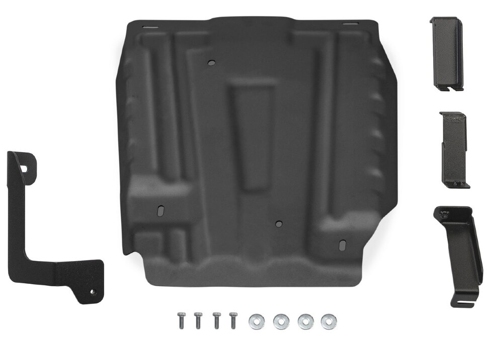 Защита топливного бака АвтоБроня для Renault Duster I 4WD 2010-2021, штампованная, сталь 1.5 мм, с крепежом, 111.04718.1