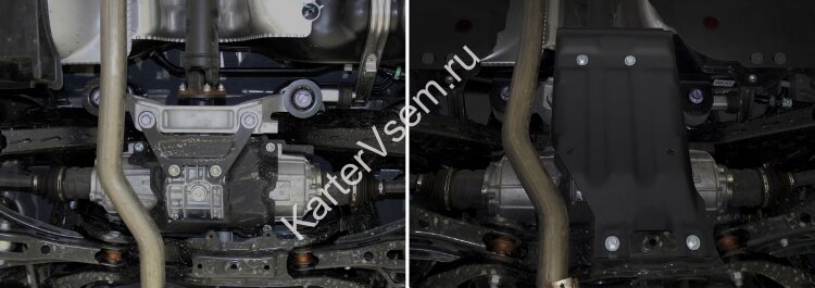 Защита редуктора АвтоБроня для Toyota RAV4 XA50 4WD 2019-н.в., штампованная, сталь 1.5 мм, с крепежом, 111.09536.1
