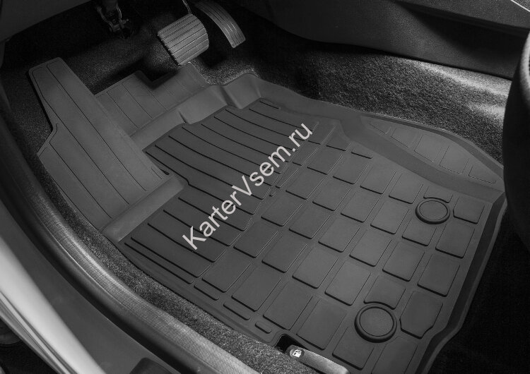 Коврики в салон автомобиля Rival для Renault Kaptur 2016-2020 2020-н.в., литьевой полиуретан, с крепежом, 5 частей, 64707001