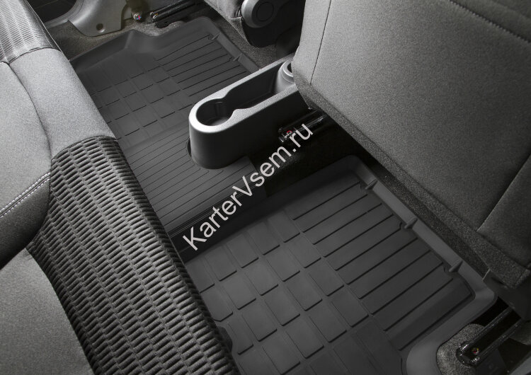 Коврики в салон автомобиля Rival для Renault Kaptur 2016-2020 2020-н.в., литьевой полиуретан, с крепежом, 5 частей, 64707001