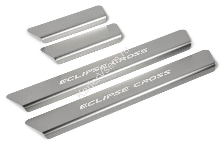 Накладки на пороги Rival для Mitsubishi Eclipse Cross 2018-2021, нерж. сталь, с надписью, 4 шт., NP.4010.3 купить недорого