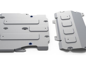 Защита картера и КПП Rival для Audi Q5 II рестайлинг 2020-н.в., штампованная, алюминий 3 мм, с крепежом, 2 части, K333.0351.1