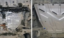 Защита картера и КПП Rival для Ford Kuga I 2008-2013, штампованная, алюминий 3 мм, с крепежом, 333.1850.1