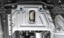 Защита кислородного датчика Rival для Renault Duster II 4WD 2021-н.в., штампованная, алюминий 3 мм, с крепежом, 333.4725.3