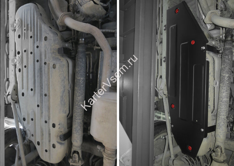 Защита топливного бака АвтоБроня для Lexus LX III рестайлинг 2012-2015, штампованная, сталь 1.8 мм, с крепежом, 111.09515.1