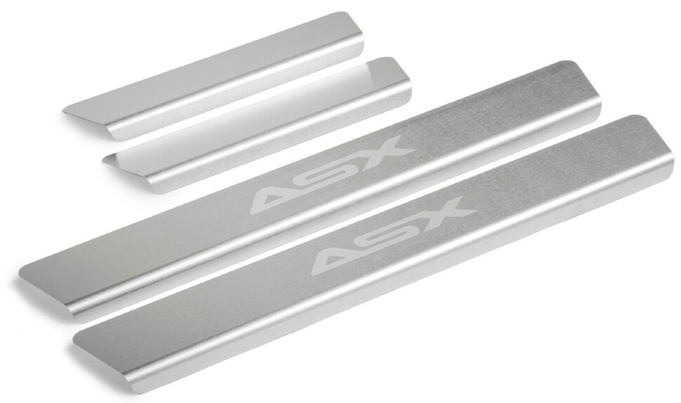 Накладки на пороги Rival для Mitsubishi ASX 2010-2019 2020-н.в., нерж. сталь, с надписью, 4 шт., NP.4011.3 купить недорого