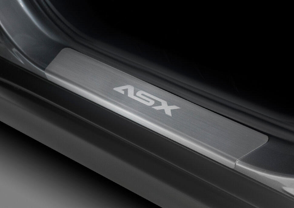 Накладки на пороги Rival для Mitsubishi ASX 2010-2019 2020-н.в., нерж. сталь, с надписью, 4 шт., NP.4011.3 с доставкой по всей России