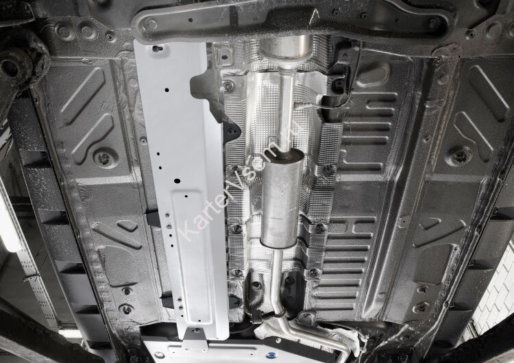 Защита топливных трубок Rival для Renault Kaptur 2016-2020, штампованная, алюминий 4 мм, с крепежом, 333.4716.1